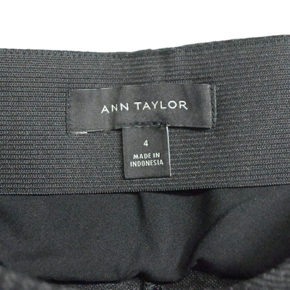 Ann Taylor 4 Gray Windowpane Side Zip Ponte Skinny Stretch Dress Pants - Picture 3 of 7